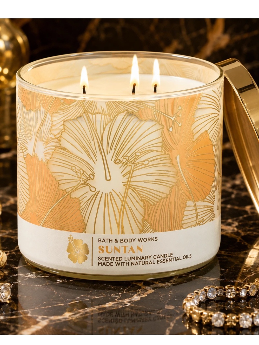 Bath & Body Works Suntan 3-Wick Scented Candle - 14.5oz - RARE